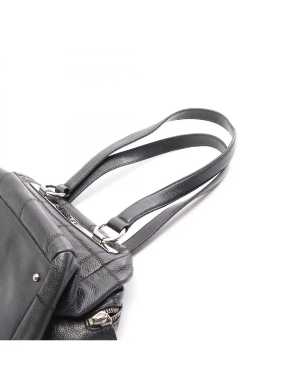 Chanel Tote Bag Choco Bar Black Caviar Leather Mini Bost